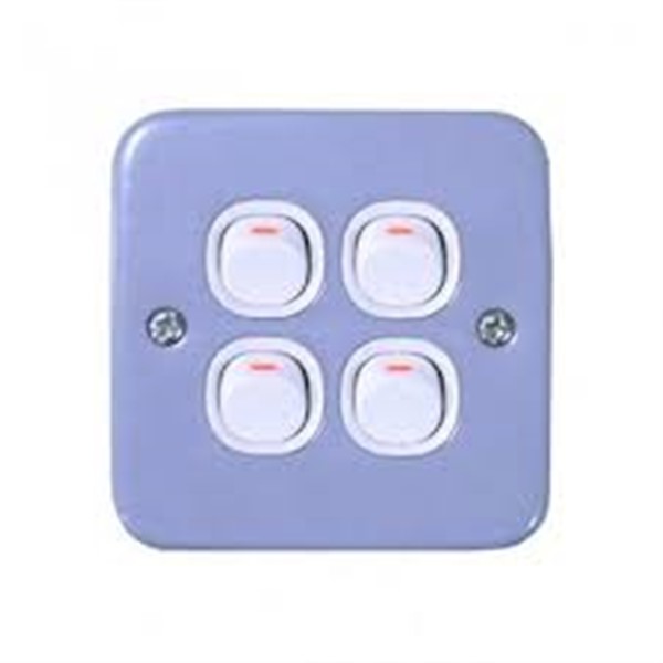 10A 4 Gang 1 Way Metalclad Switch<