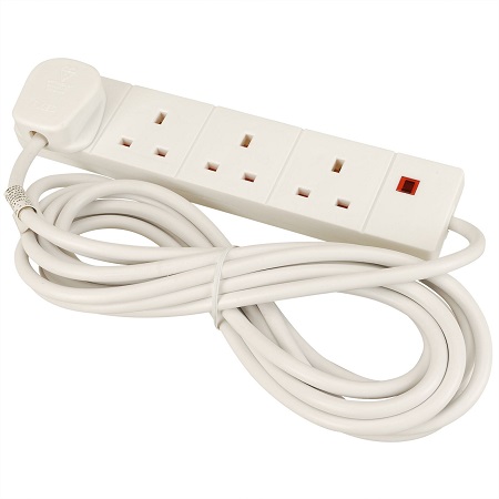 Extensions Socket 10mtr Wire with Switch - 4 Gang<
