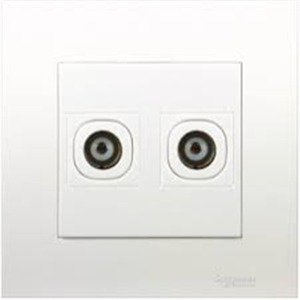 2 Gang TV Co-Axial Outlet