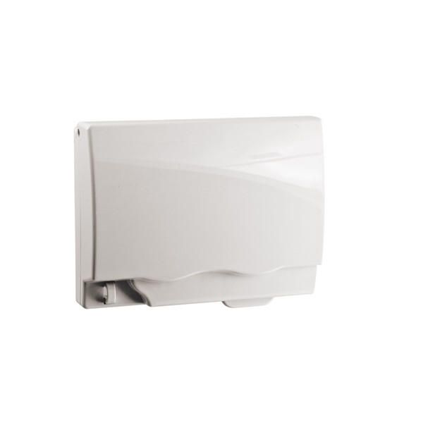 Twin Gang Socket Cover - White - IP55