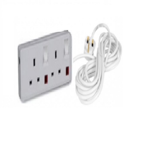 Extensions Socket 5mtr Wire with Switch - 2 Gang