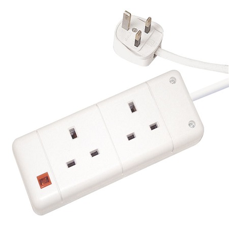 Extension Socket with Switch & Neon - 2 Gang<