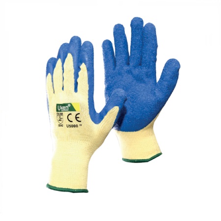 Gloves Latex Blue Grip<