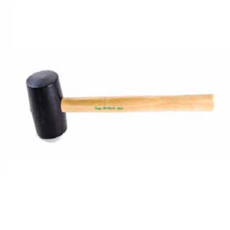 12 Oz. Black Rubber Hammer - Wood Handle