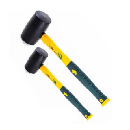 08 Oz. Black Rubber Hammer - Fiber Handle