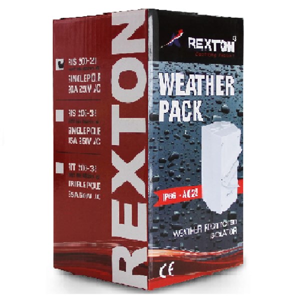 REXTON WEATHER PACK IS200 PVC ISOLATOR 20A 1 POLE IP66