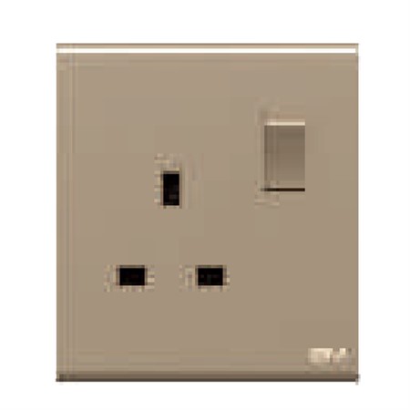 One 13A Square Socket with Switch DB123-Gold<