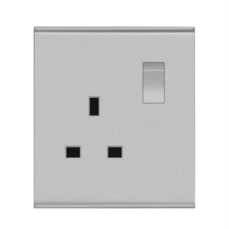 One 13A Square Socket with Switch DB123-Silver<