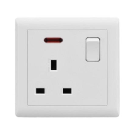13A Switch Socket with Neon - 1 Gang