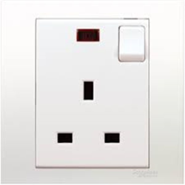 15A 250V 1G Switched Socket - Neon<