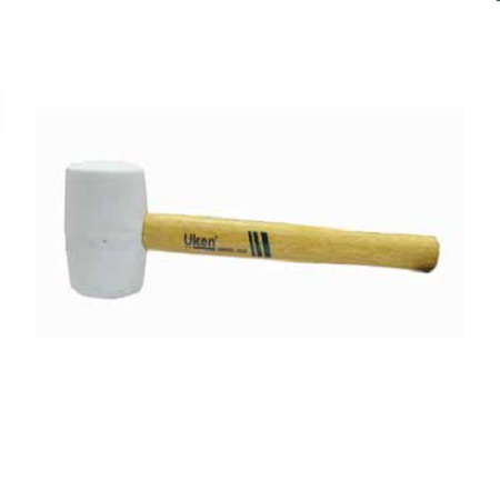 16 Oz. White Rubber Hammer - Wood Handle<