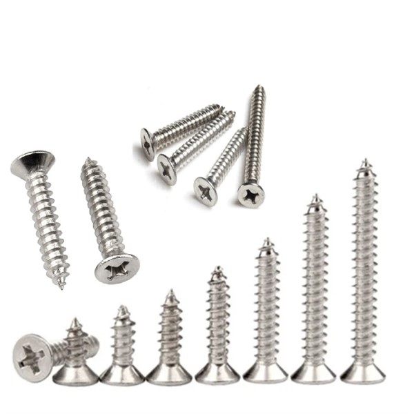 Self Tapping Screw  Csk Phillip Head Nickel Plated